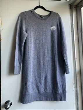 Roots Gray Crewneck Sweatshirt Dress with White Logo Size Large
